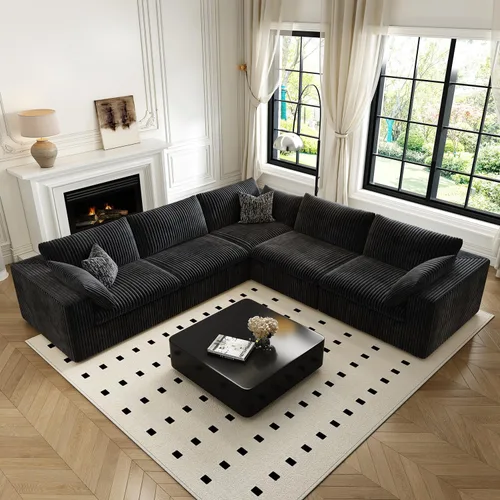 Miniatura 16 de LoveSeat Cloud Couch Sofá Seccional Modular para Sala de Estar, Sofá Moderno con Asiento Profundo, Sofá de 2 Plazas Sin Huesos con Otomana, Cómodos