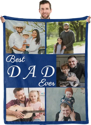 Miniatura 10 de Youltar Regalos para papá, manta personalizada con foto, regalos personalizados para el Día del Padre, regalos de cumpleaños para papá de parte