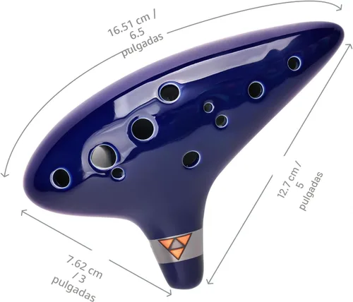 Miniatura 4 de Zelda Ocarina Alto C de 12 hoyos con libro de canciones (canciones de la leyenda de Zelda) con bolsa protectora para expositores - Zelda Ocarinas