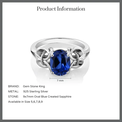 Miniatura 83 de Gem Stone King Anillo de compromiso ovalado con piedra natal para mujer, plata de ley 925, ovalado de 0.354 x 0.276 in, anillo de compromiso