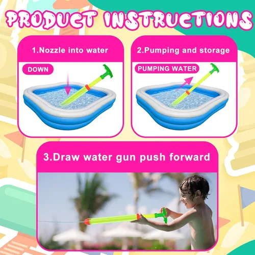 Miniatura 4 de Honoson 18 pistolas de agua de crayón para juego de fiesta de piscina (25 x 1.2 x 2.8 pulgadas)