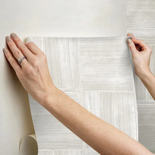 Miniatura 7 de RoomMates Papel pintado de yeso cuadrado dimensional beige despegar y pegar, RMK12680PLW