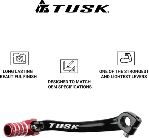 Miniatura 5 de Tusk Palanca de cambios plegable, punta negra/roja, compatible con Honda CRF50F 2004-2026