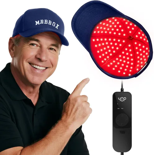 Miniatura 7 de Gorra de crecimiento del cabello con luz roja, 528 emisores de luz total, terapia de luz roja para el cabello, ajuste ajustable, sesiones en casa