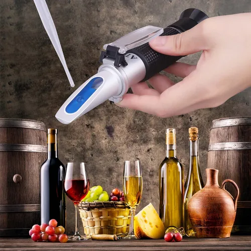 Miniatura 4 de Refractómetro Brix con ATC - Refractómetro digital Tiaoyeer de mano para elaboración de cerveza y vino, gravedad específica de doble escala