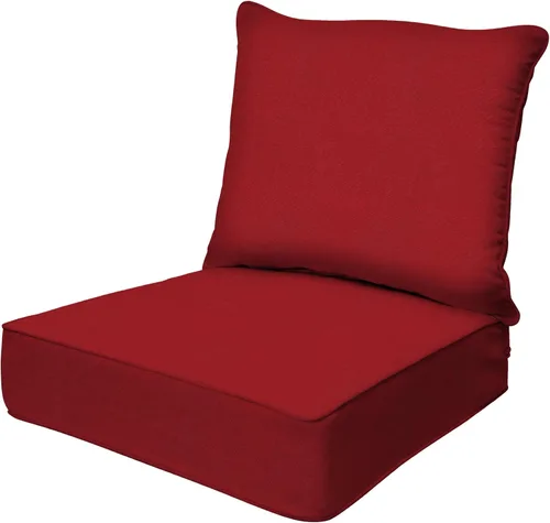 Miniatura 24 de Honeycomb Outdoor Heritage - Asiento profundo, 23 x 25 pulgadas, cojín para silla Cabana Stripe negro y marfil con funda extraíble, para muebles
