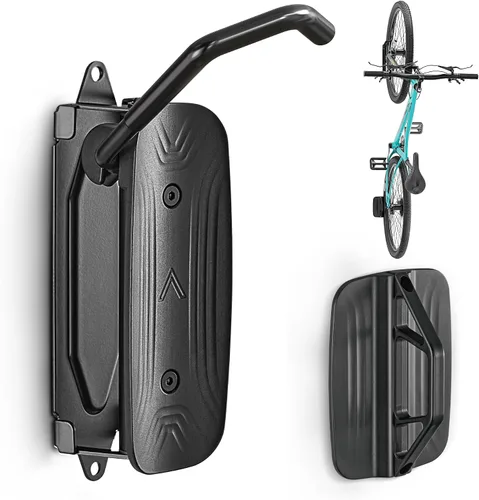Miniatura 10 de monTEK Soporte giratorio de pared para bicicleta, perchas para bicicleta, soporte vertical para bicicletas que ahorra espacio, soporte