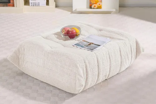 Miniatura 10 de Puf para adultos, silla puf grande, sillón con relleno de espuma viscoelástica para el hogar, apartamento o sala de juegos, gris afelpado Felpa gris