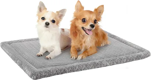BEAUTYZOO Almohadilla lavable para perros pequeños, tapete de forro polar antideslizante ultra suave para mascotas, cojín de dormir para perreras