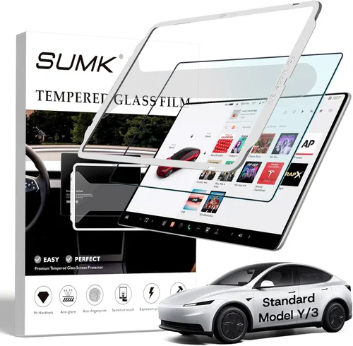 Miniatura 13 de Protector de pantalla trasera de 8 pulgadas para Tesla Model Y Juniper/Model 3 Highland, [HD y sin bordes y 9H] Protector de pantalla de vidrio