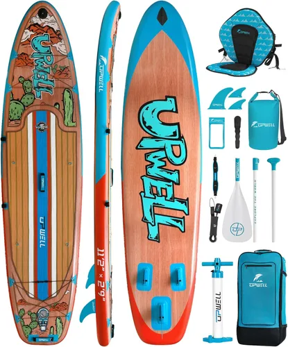 Miniatura 9 de UPWELL Tabla de remo de pie de 10 pies 6 pulgadas / 11 pies para jóvenes y adultos, tabla de remo inflable con diseño estable, accesorios de SUP