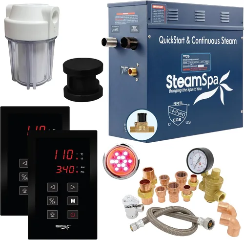 Miniatura 12 de Generador de sauna de vapor de 4.5kW, paquete ejecutivo, generador de vapor de 240 V con panel táctil, cabezales de vapor, válvula de alivio