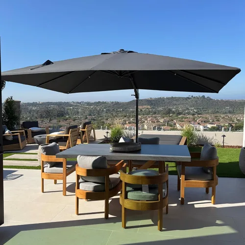 Miniatura 56 de PURPLE LEAF Sombrilla de Patio de 8 Pies para Exteriores Sombrilla Cantilever Cuadrada de Aluminio Sombrilla Offset con Rotación de 360 Grados