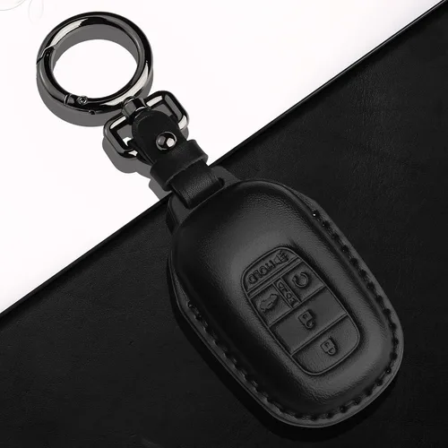 Miniatura 4 de Tukellen Funda de cuero para llavero Honda, con llavero compatible con Passport Accord Civic HR-V CR-V Pilot 2022, 2023, 2024, 2025, 2026, llave