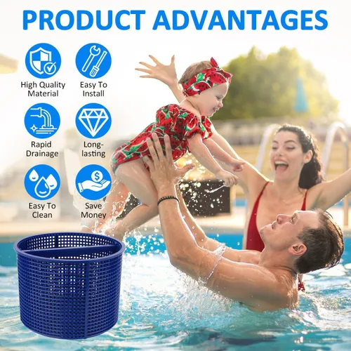 Miniatura 4 de B-152 Cesta De Repuesto Para Hayward Piscina Skimmer Basket SPX1082CA 1082CA 7" B152 - Azul