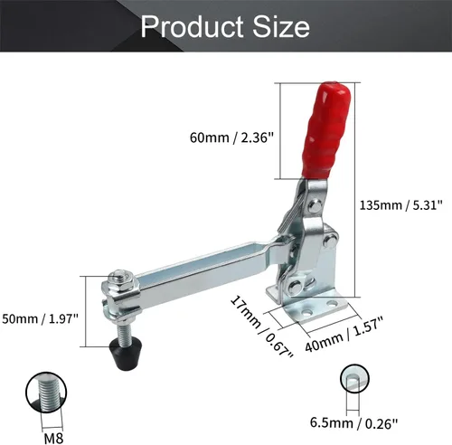 Miniatura 2 de Utoolmart Abrazadera de palanca vertical GH-101-E Abrazadera de liberación rápida 396.8 lbs Capacidad de retención 2 PC