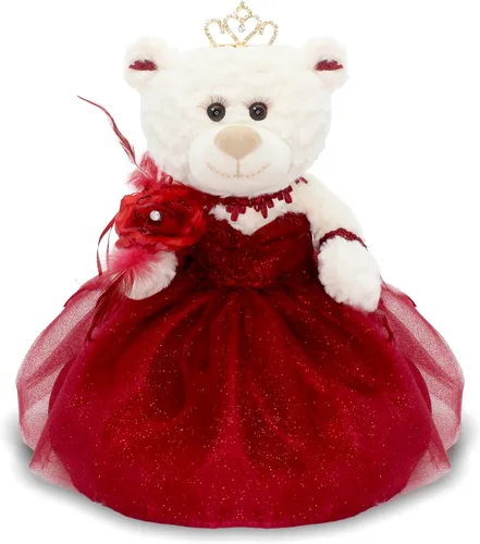 Miniatura 9 de Muñeca de centro de mesa de oso de quinceañera de 12 pulgadas con elegante vestido de tul en capas y soporte ajustable, regalo de decoraciones