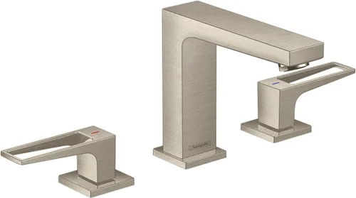 Miniatura 2 de hansgrohe Metropol 74518001 - Grifo moderno para lavabo de baño de bajo flujo con 2 manijas y 3 5 pulgadas de alto, color cromado