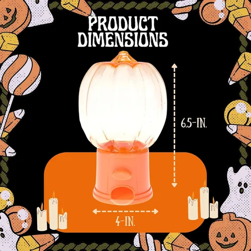 Miniatura 2 de A1U - Dispensador de dulces de plástico en forma de calabaza de Halloween de 6.5 pulgadas, organizador de almacenamiento para regalos de fiesta