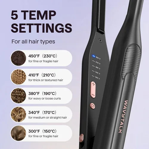 Miniatura 2 de Wavytalk Plancha plana pequeña de 3/10", Plancha plana de lápiz para cabello corto, corte de duendecillo y flequillo, rizador de pelo para cabello