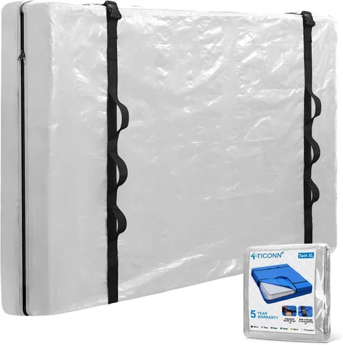 Miniatura 27 de TICONN Bolsas para colchón para mudanza, bolsa de almacenamiento de servicio pesado para colchón Full XL con asa perimetral y hebillas ajustables