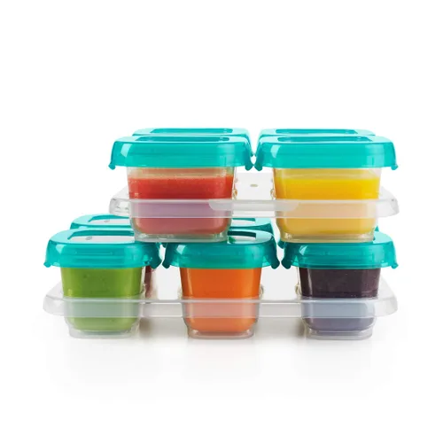 Miniatura 13 de OXO Tot Baby Blocks - Contenedores de almacenamiento para congelador, color verde azulado (4 onzas)