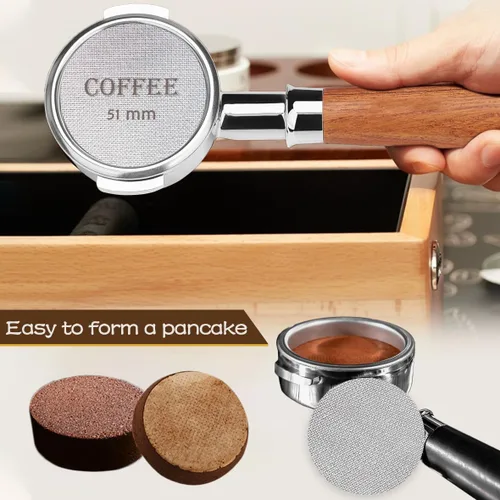 Miniatura 4 de Pantalla de disco de 2.008 in reutilizable para portafiltros de espresso, 0.067 in de grosor 150μm 316 de acero inoxidable filtro de pantalla