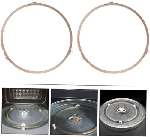 Miniatura 6 de Juego de 2 soportes de rodillos circulares con ruedas de 0.551 in de diámetro y anillo de plástico de 17 3.1 in para tocadiscos de microondas
