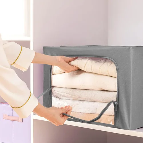 Miniatura 3 de Caja de almacenamiento apilable de ropa para accesorios de ropa, contenedores de almacenamiento con marco de acero para regalo de juguetes, juego
