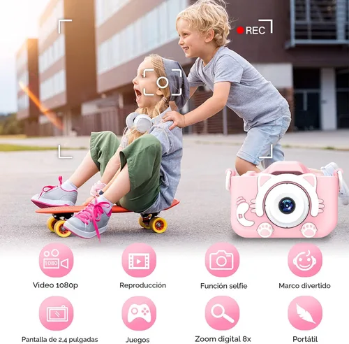 Miniatura 3 de Goopow Juguetes de Cámara para Niños de 3-8 Años para Niñas y Niños, Videocámara Digital para Niños con Cubierta Suave de Dibujos Animados, Mejor