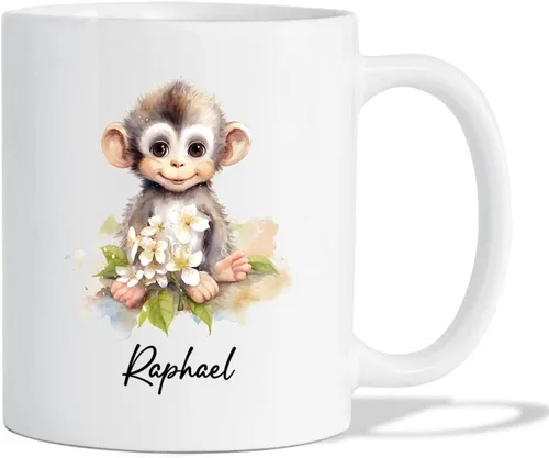 Miniatura 15 de Taza de café de bisonte personalizada de 11 onzas y 15 onzas, taza de té blanca de bisonte bebé, regalos para niñas, niños, niñas, niños, mejores