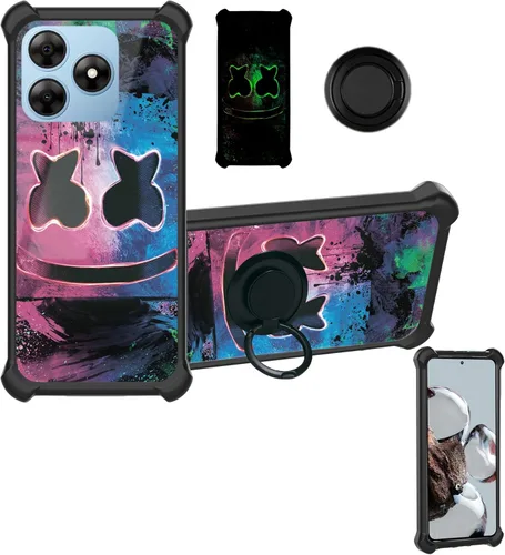 Miniatura 70 de Aroepurt Funda compatible con Nothing Phone 2a Phone Case Cover [PC duro + silicona suave] [soporte de anillo] [efecto luminoso] YGH-BQ