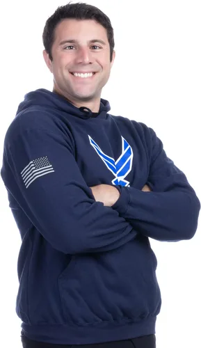 Miniatura 3 de Ann Arbor T-shirt Co. Sudadera con capucha para el ejército de los Estados Unidos, First Responder de la Fuerza Aérea del Ejército