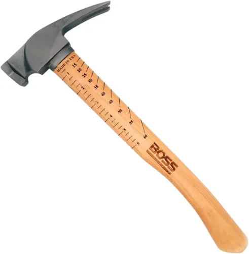 Boss Hammer Martillo de titanio Ti64 de 12 onzas, mango de nogal Tennessee | Cara lisa, diseño cuadrado de garra rasgada, iniciador de uñas