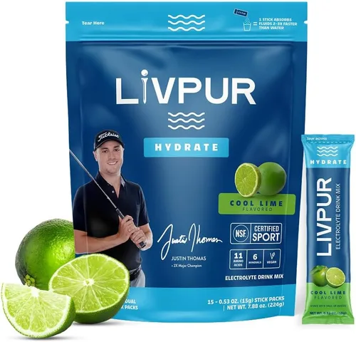 Miniatura 7 de LIVPUR Mezcla de Bebida con Electrolitos, Polvo de Hidratación Instantánea con Vitamina C, B6, B12 y Aminoácidos Esenciales para Apoyo Muscular