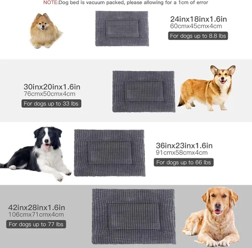 Miniatura 6 de BVAGSS XH079 - Almohadilla reversible para jaula de perro, de espuma viscoelástica, suave, cálida, lavable a máquina, colchón para perreras
