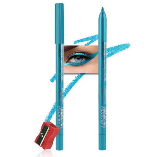Miniatura 20 de Kaely Lápiz Delineador de Ojos en Gel para Mujeres, Delineador de Ojos Negro Natural Impermeable a Prueba de Manchas con Sacapuntas, Delineadores