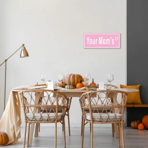 Miniatura 8 de Decoración de habitación preppy, letrero de texto en inglés "Your Mom's St Sign" - Decoración de habitación para niñas adolescentes, 6 x 15 pulgadas