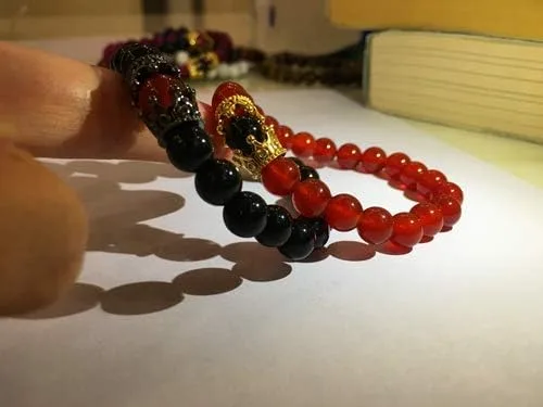 Miniatura 3 de LIDU Pulsera de amor de tamaño King y Queen Teir Friendship de 0315in Cristal Piedras semipreciosas