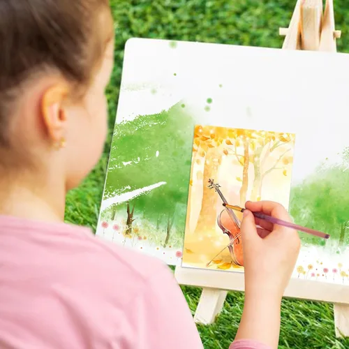 Miniatura 6 de 120 hojas de papel de acuarela a granel, 140 lb/300 GSM, papel blanco de prensa en frío, papel de color agua para niños, estudiantes, adultos