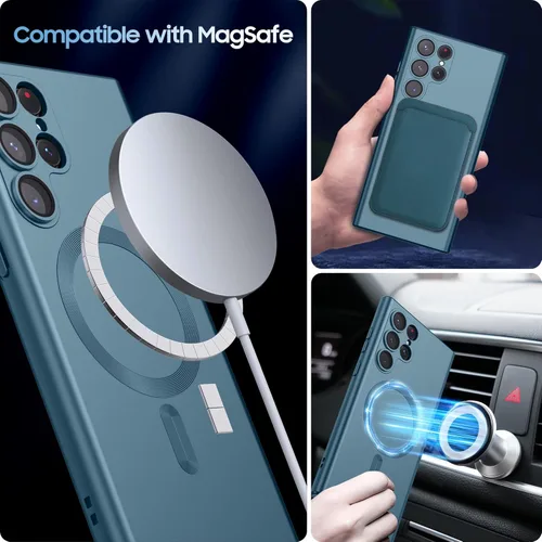 Miniatura 2 de MAKAVO Funda Mate para Samsung Galaxy S22 Ultra Case, Compatible con MagSafe, Cubierta Magnética Delgada con Protector de Lente de Cámara Integrado