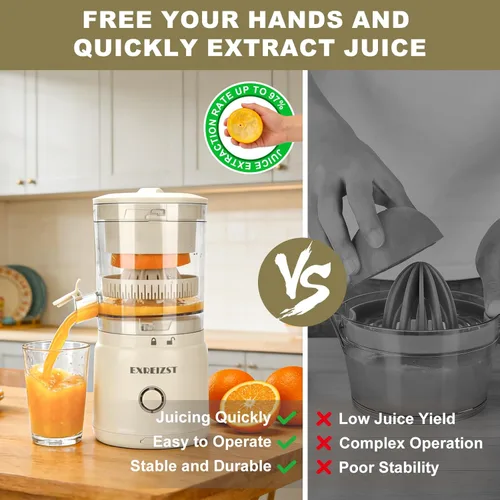 Miniatura 4 de Exprimidor eléctrico de cítricos, exprimidor de naranja recargable con USB-C, exprimidor portátil de jugo de limón para naranjas, lima, pomelo, alto