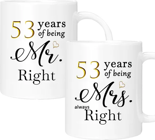 Miniatura 36 de Juego de 2 tazas de café para el 37 aniversario, regalos de boda para parejas, padres, abuelos, hombres, mujeres, marido, esposa, él, ella, caja