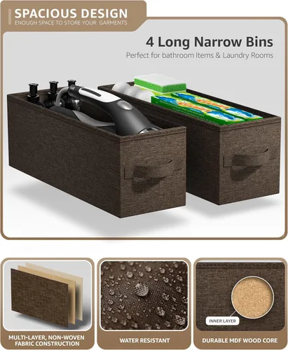 Miniatura 6 de Sorbus Torre estrecha con 4 cajones – Almacenamiento vertical para dormitorio, baño, lavandería, armarios y más, marco de acero, parte superior