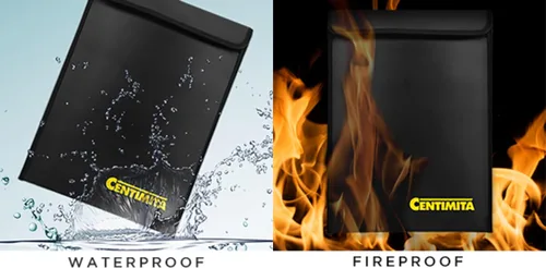 Miniatura 6 de Bolsa de documentos ignífuga impermeable – Bolsa de dinero de 2000 ℉ con cremallera y 3 protectores de documentos, 15 x 11 pulgadas, a prueba