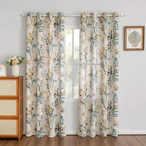 Miniatura 2 de MYSKY HOME Cortinas semitraslúcidas para sala de estar, 84 pulgadas de largo, filtrado de luz, protección de privacidad, juego de cortinas
