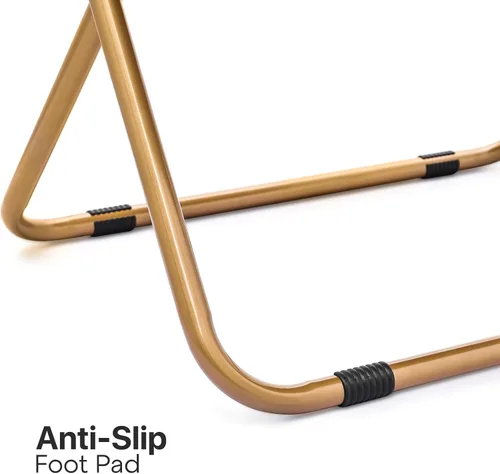 Miniatura 8 de Cómoda silla platillo para adultos, silla plegable de piel sintética suave con reposapiés, marco de metal, acogedora silla perezosa cuadrada de gran