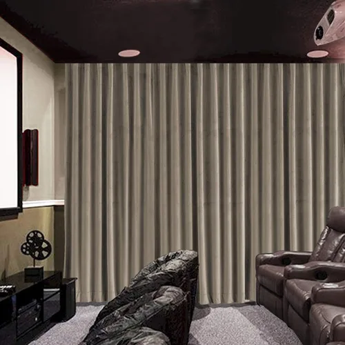 Miniatura 18 de cololeaf Panel de cortinas opacas de terciopelo con forro para cine en casa, cortina de ganchos planos para barra transversal o pista, 100 pulgadas