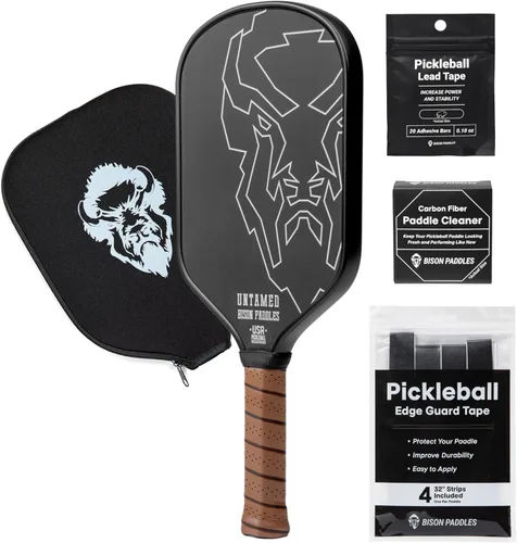 Bison Paddles: Thermoformed Carbon Fiber Pickleball Paddle - Professional Grade Construction for Maximum Spin and Power | Paddle Tuning Kit Included