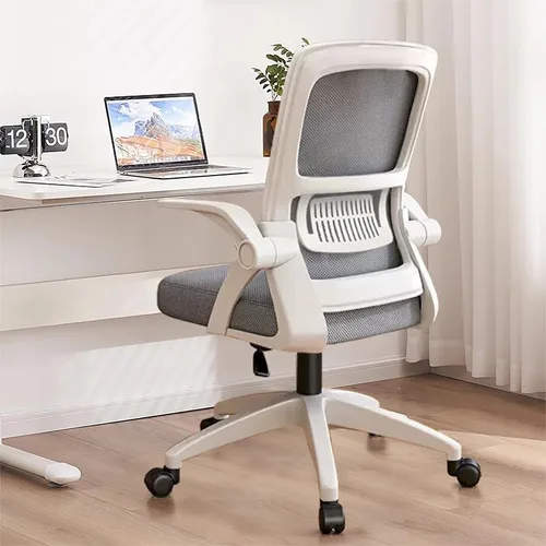 Miniatura 8 de Silla de Oficina, Silla de Escritorio Ergonómica, Silla de Malla Transpirable, Silla Giratoria con Brazos Abatibles y Soporte Lumbar, Silla de negro